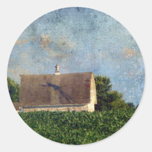 Adesivo Redondo Celeiro rural 4 de Iowa