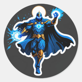 Adesivo Redondo Celestial Arc Knight – Blue Energy Ascension
