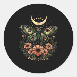 Adesivo Redondo Celestial Luna Moth Sutil Anti Trump