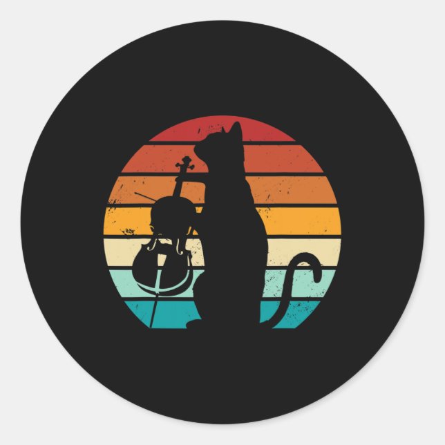 Adesivo Redondo Cello Cat Meme Offensive Memes Engraçado Amor De G (Frente)