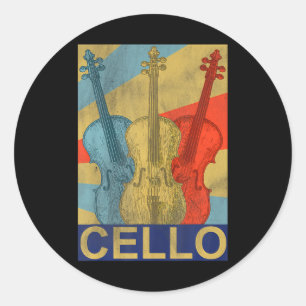 Adesivo Redondo Cello para o Jogador Cello Musical Girls