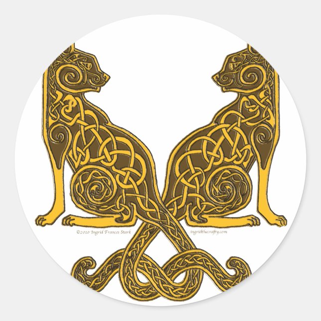 Adesivo Redondo celta 6 bronze de ouro (Frente)