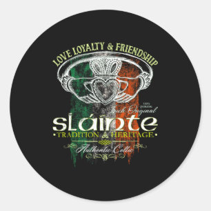 Adesivo Redondo Celtic Claddagh Slainte Nge Bandeira Irlandesa St.