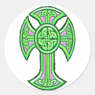 Adesivo Redondo Celtic Cross 2 Green