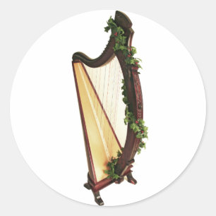 Adesivo Redondo Celtic Harp Christmas