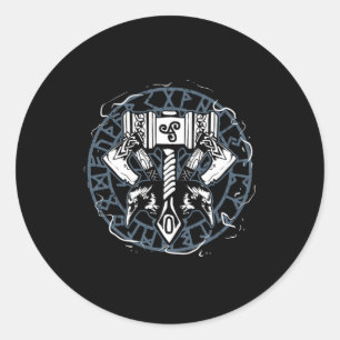 Adesivo Redondo Celtic Huginn E Muninn Raven Viking