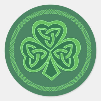 Adesivo Redondo Celtic Knot Shamrock