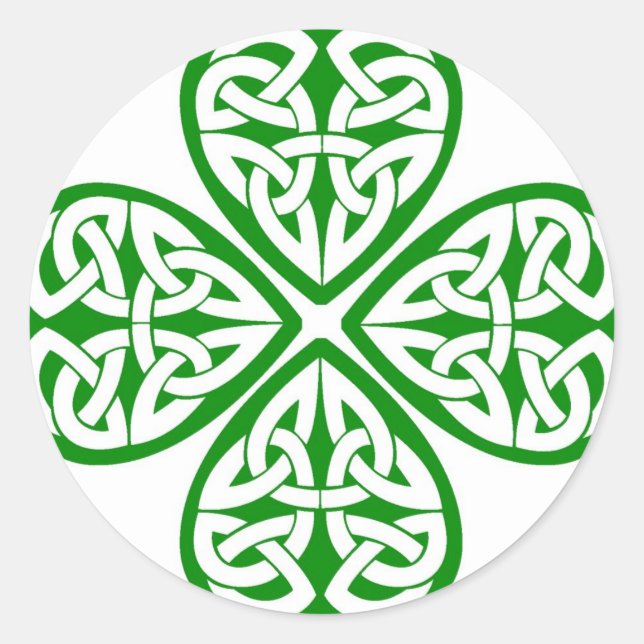 Adesivo Redondo Celtic Knot Shamrock (Frente)