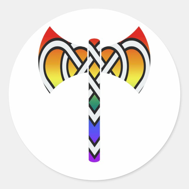 Adesivo Redondo Celtic Labrys (Frente)