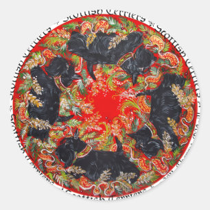 Adesivo Redondo Celtic Scottish Terrier Medallion