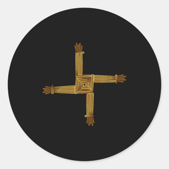 Adesivo Redondo Celtic Symbols Brigid's Cross Celtic Knot Irish Sy (Frente)