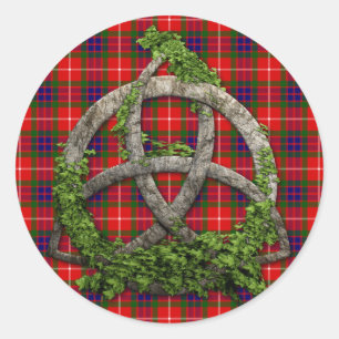 Adesivo Redondo Celtic Trinity Knot E Clan Fraser Tartan