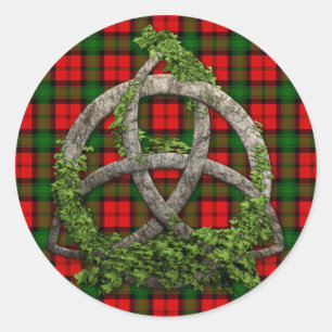 Adesivo Redondo Celtic Trinity Knot E Clan Kerr Tartan