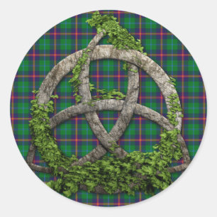 Adesivo Redondo Celtic Trinity Knot E Clan Young Tartan