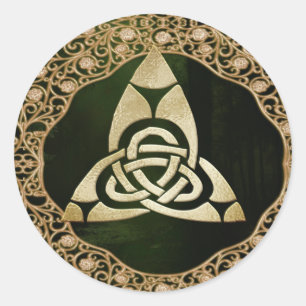 Adesivo Redondo Celtic Trinity Knot on Forest Shadows