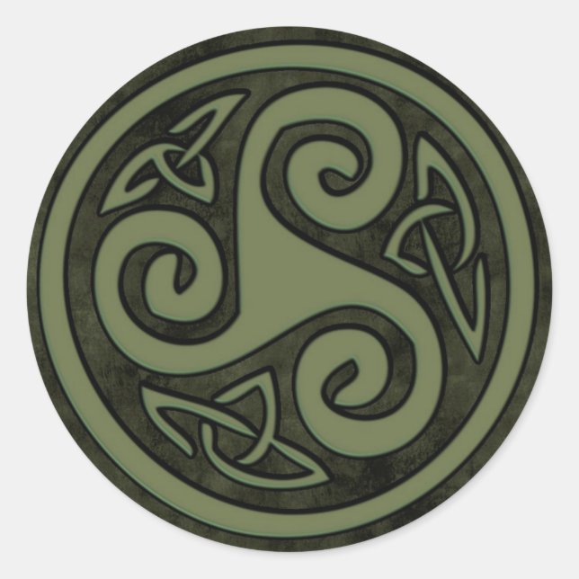 Adesivo Redondo Celtic Triskele or Triskelion (Frente)