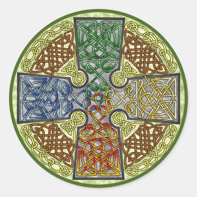 Adesivo Redondo Célula Cruz de 4 Cores (Frente)