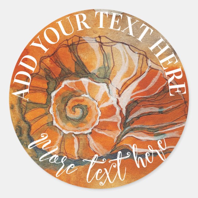 Adesivo Redondo Célula Do Mar Na Praia Que Desenha Náutica (Frente)