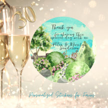 Cena de Jardim em Aquarela Personalizada Agradecim