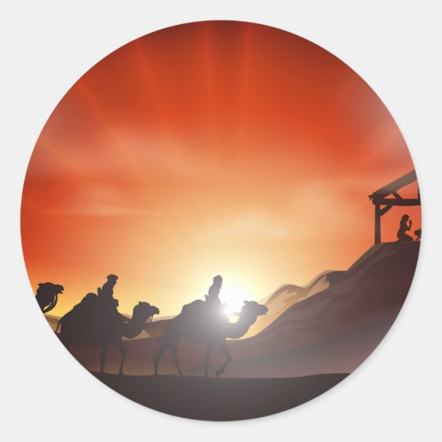 Adesivo Redondo Cena de Natividade (Frente)