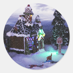 Adesivo Redondo Cena de Neve do Winter Wonderland 2020