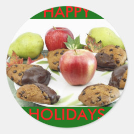 Adesivo Redondo Cena de outono de Bolachas de Abóbora