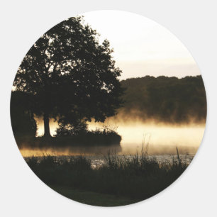 Adesivo Redondo Cena do Lago Morning