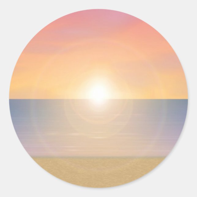 Adesivo Redondo Cena Sunset Beach: (Frente)