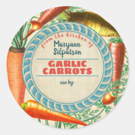 Adesivo Redondo Cenoura personalizada da cozinha