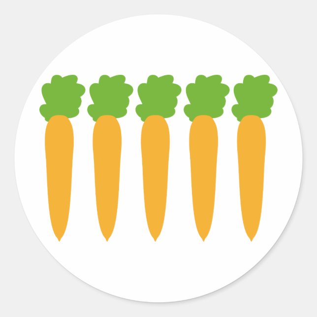 Adesivo Redondo cenouras alinhadas (Frente)