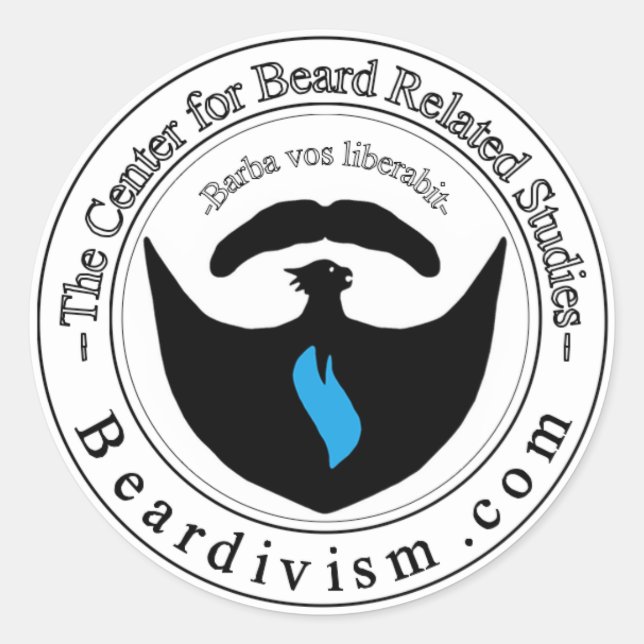 Adesivo Redondo Center for Beard Related Learning Sticker (Frente)
