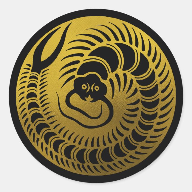 Adesivo Redondo Centopeia da Família Japonesa (Frente)