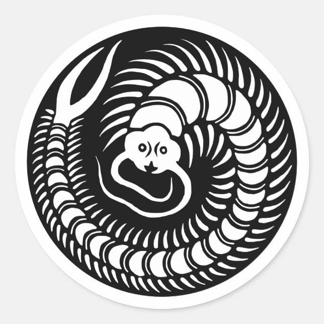 Adesivo Redondo Centopeia da Família Japonesa (Frente)