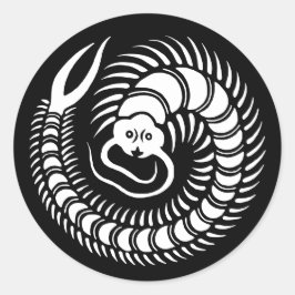 Adesivo Redondo Centopeia da Família Japonesa