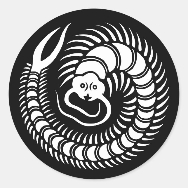 Adesivo Redondo Centopeia da Família Japonesa (Frente)