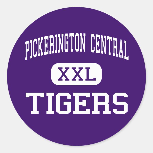 Adesivo Redondo Central de Pickerington - tigres - Pickerington (Frente)