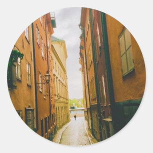 Adesivo Redondo Centro histórico antigo, Gamla Stan, Estocolmo, Su