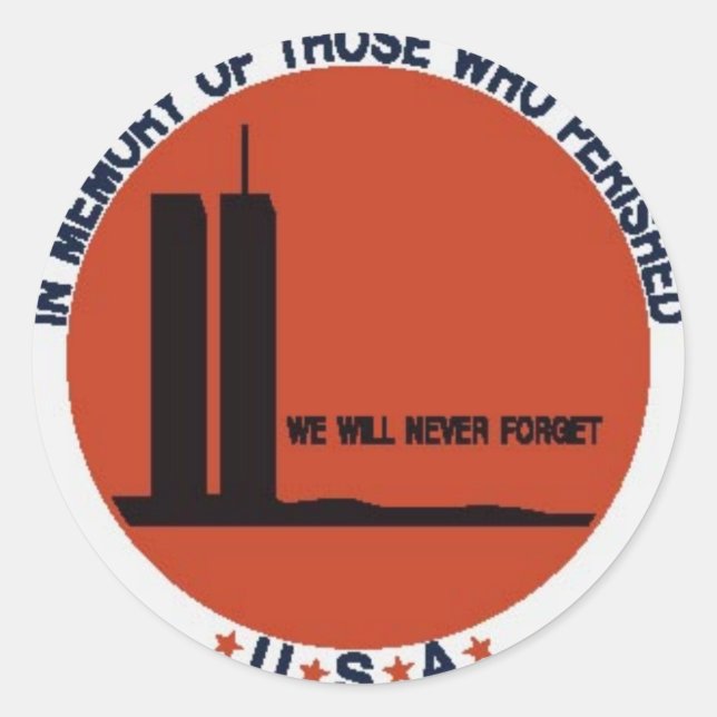 ADESIVO REDONDO CENTRO MUNDIAL DE COMÉRCIO 9/11 (Frente)