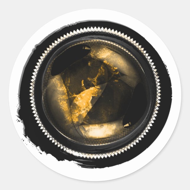 Adesivo Redondo Cera Negra Mística Dourada Topaz Opal Crest Seal (Frente)