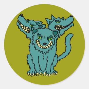Adesivo Redondo Cerberus - livro dos monstro - piscina antiga