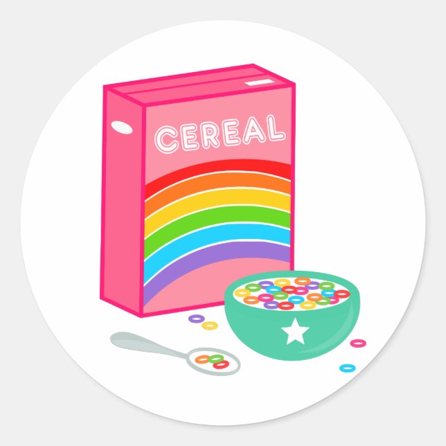 Adesivo Redondo Cereal Arco-Íris (Frente)