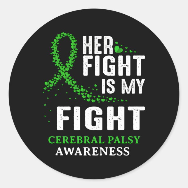 Adesivo Redondo Cerebral Paralisia Cp Sensibilização Cérebro Danos (Frente)