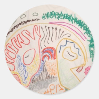 Adesivo Redondo Cérebro