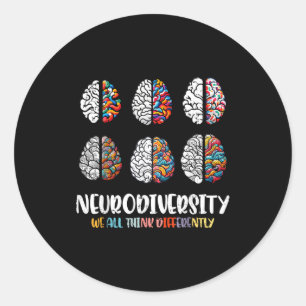 Adesivo Redondo Cérebro autismo neurodiversidade asd conscientizaç