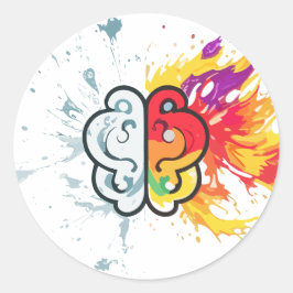 Adesivo Redondo Cérebro Esquerdo vs. Cérebro Direto Trabalho de ar