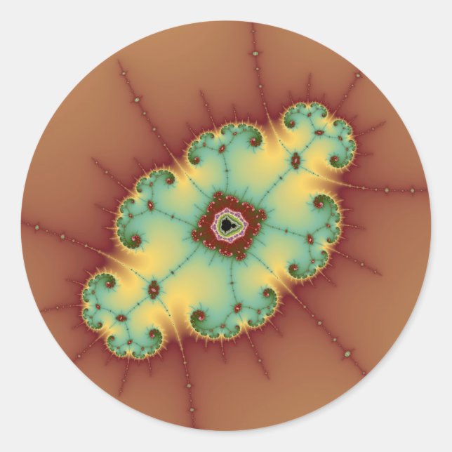 Adesivo Redondo Cérebro Quadrado - Fractal (Frente)