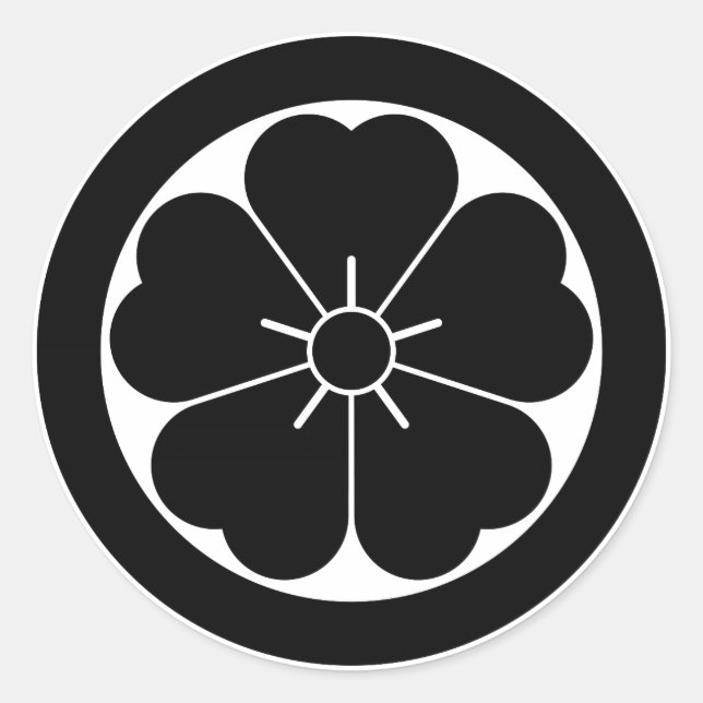 Adesivo Redondo Cereja floresce em círculo (Frente)