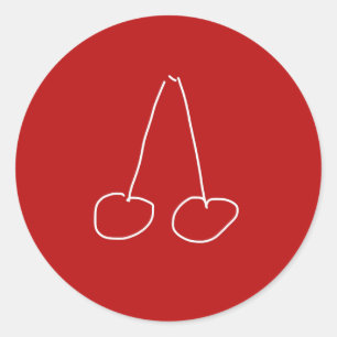 Adesivo Redondo Cereja simples e minimalista