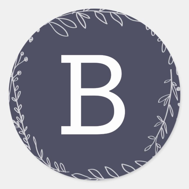 Adesivo Redondo Cereja | Vinhetas de férias monograma (Frente)