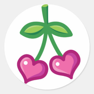 Adesivo Redondo Cerejas cor-de-rosa